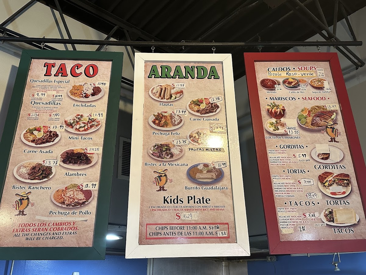 Taco Aranda Mexican Food Menu - Image 6